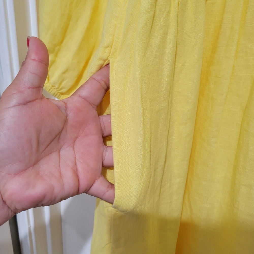 JCrew Long-sleeve tiered dress in linen - Picture 4 of 15